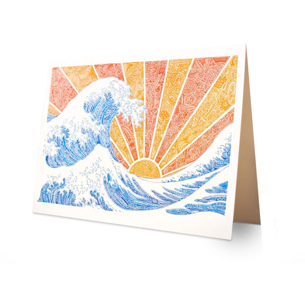 Greeting Card - Off California (Red/Orange)-Greeting Cards-Viz Art Ink