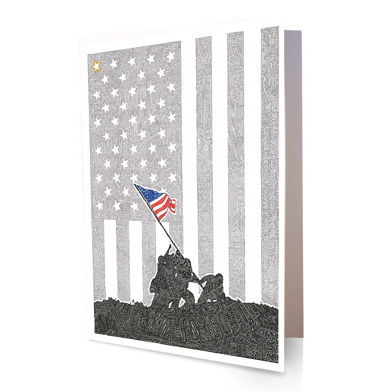 Greeting Card - Raising the Flag