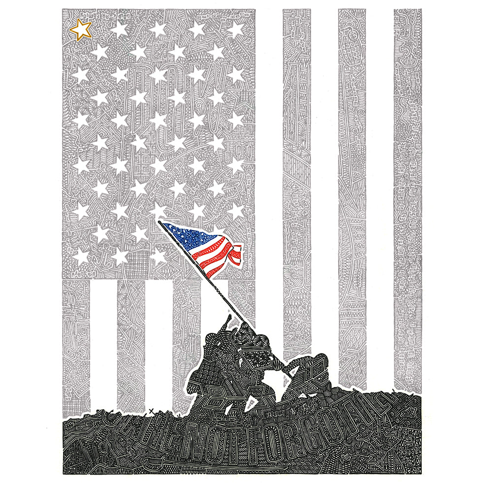 Metal Print - Raising the Flag