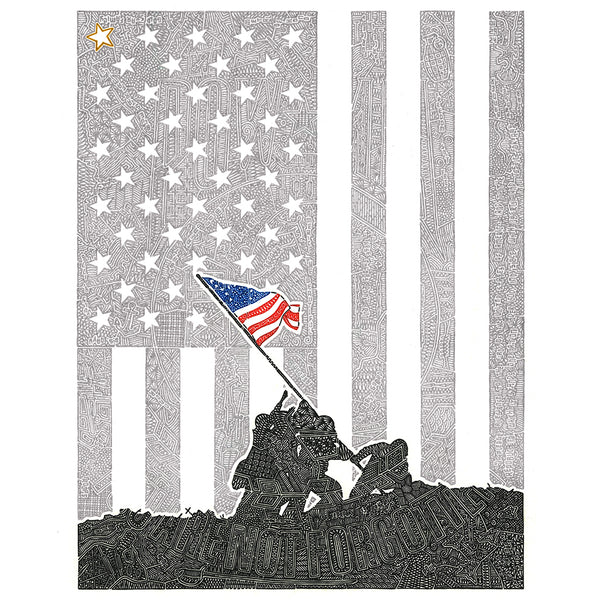 Art Print - Raising the Flag - Viz Art Ink