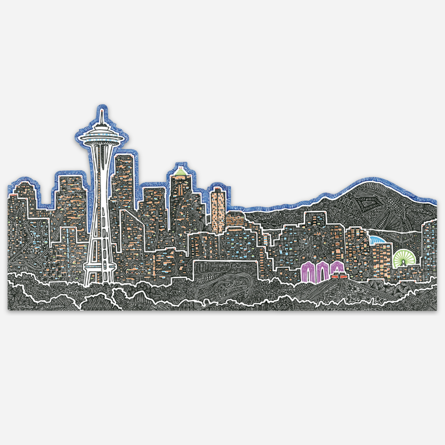Vinyl Sticker - Seattle's Night