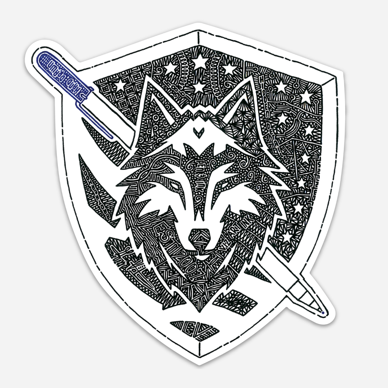 Vinyl Sticker - Viz Wolf Shield