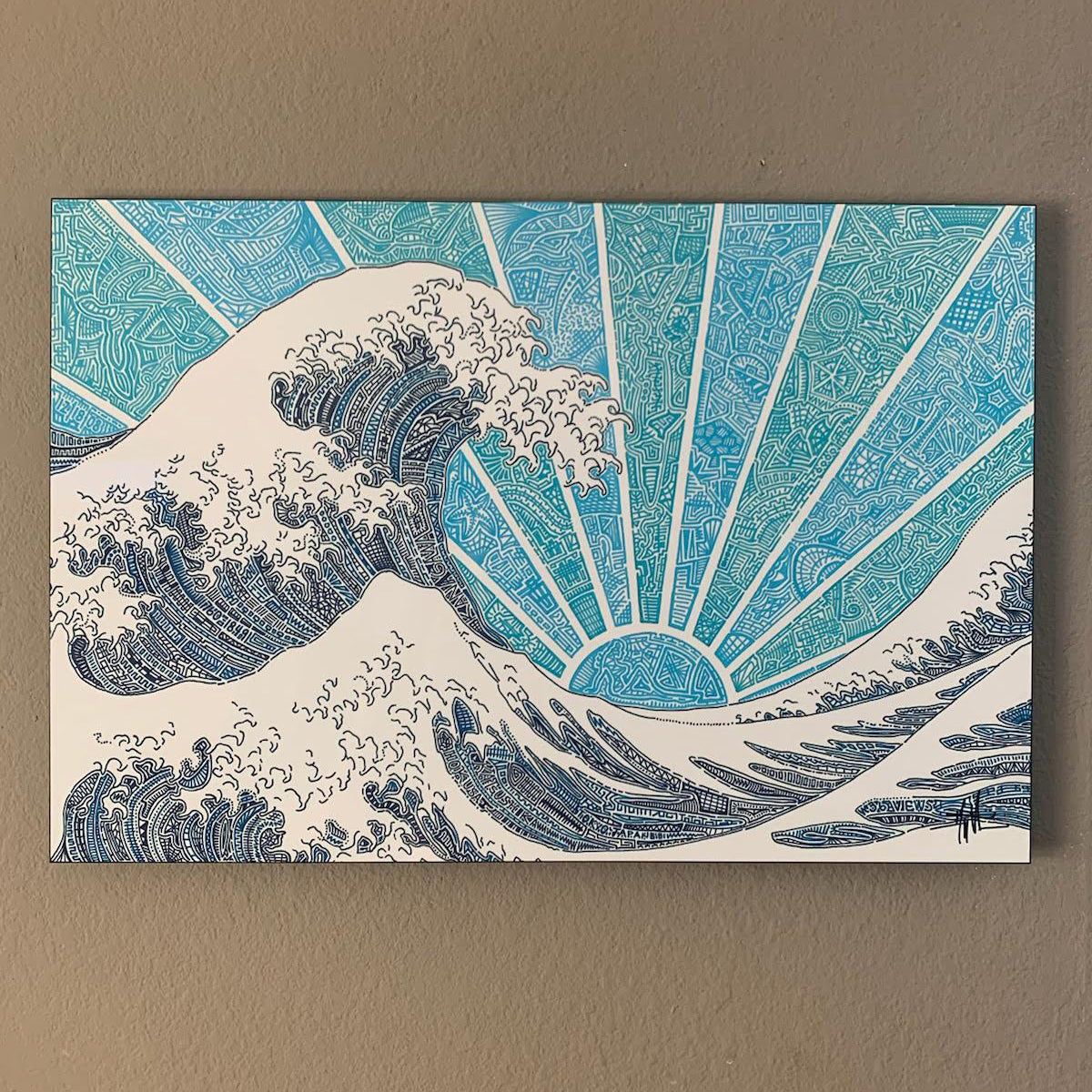 Hokusai - The Great Wave Poster - Blue wave 