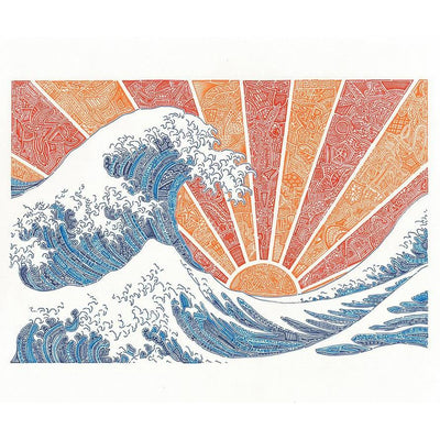 Art Print - Off California (Red/Orange)-Art Print-Viz Art Ink