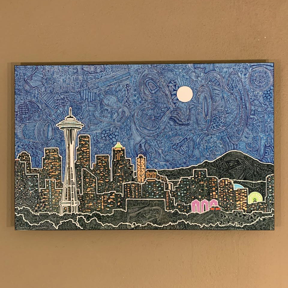 Metal Print - Seattle's Night