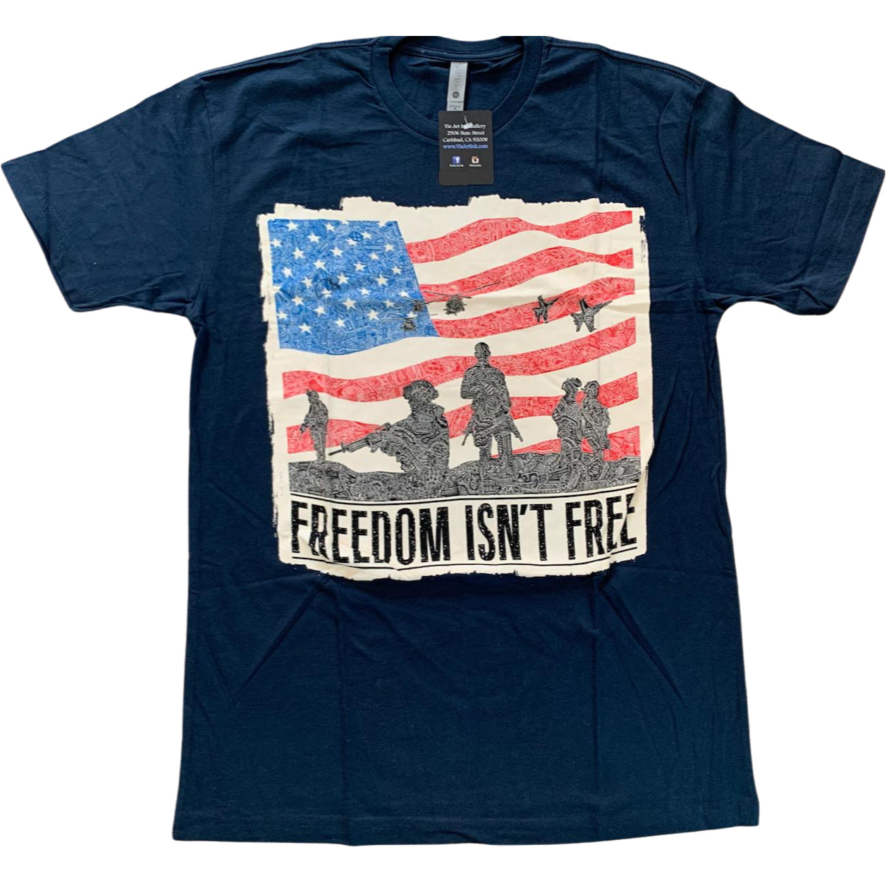 T-Shirt - American Heroes (Navy, Black, Red & White)