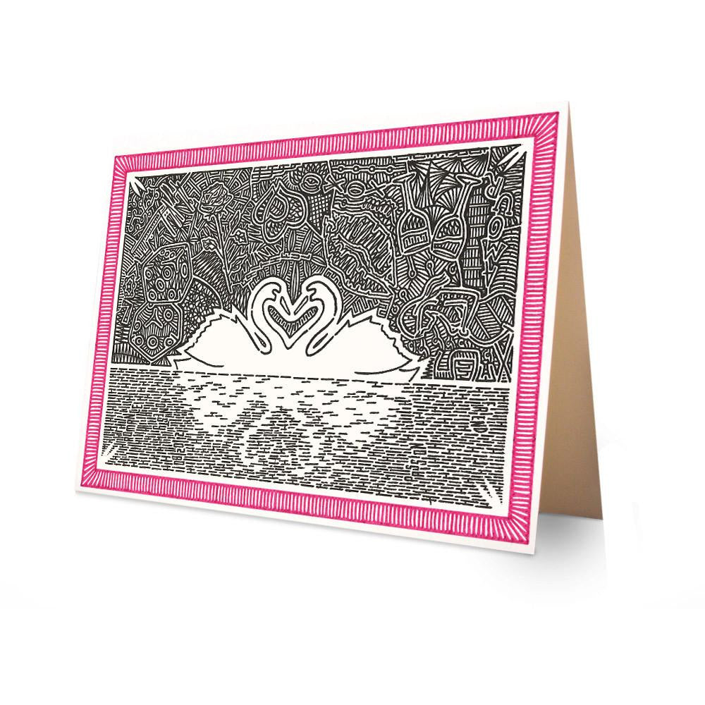 Greeting Card - Lovers Lake-Greeting Cards-Viz Art Ink