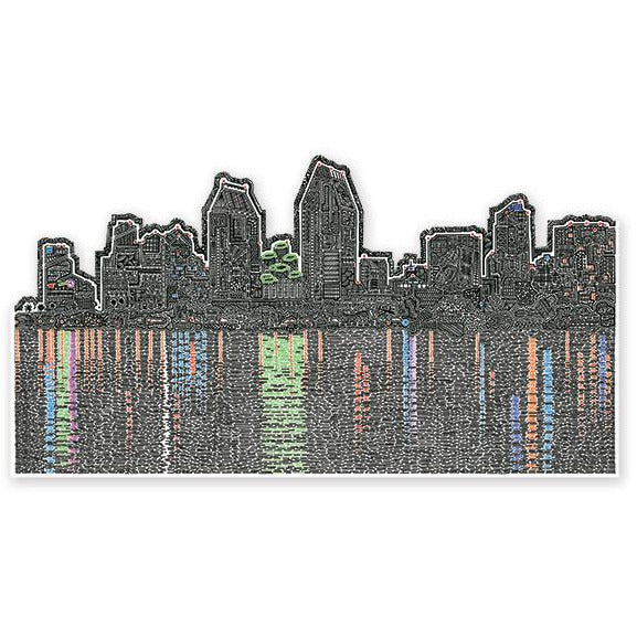 Vinyl Sticker - Reflecting San Diego-Stickers-Viz Art Ink