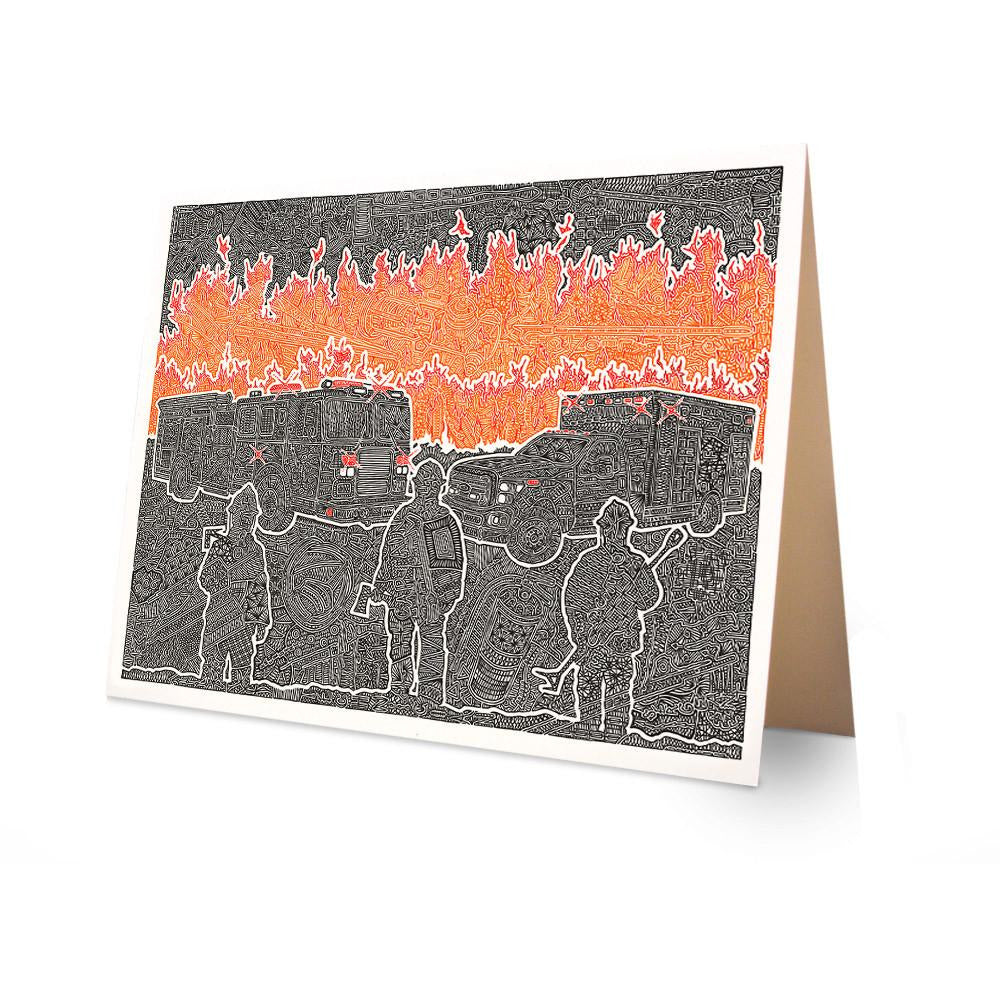 Greeting Card - A Blazing-Greeting Cards-Viz Art Ink