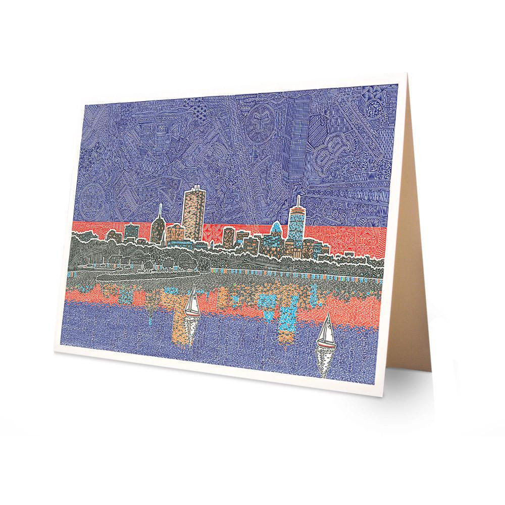 Greeting Card - Back Bay in Boston-Greeting Cards-Viz Art Ink