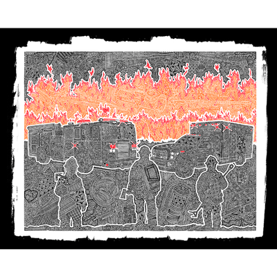 T-Shirt - A Blazing-Clothing-Viz Art Ink