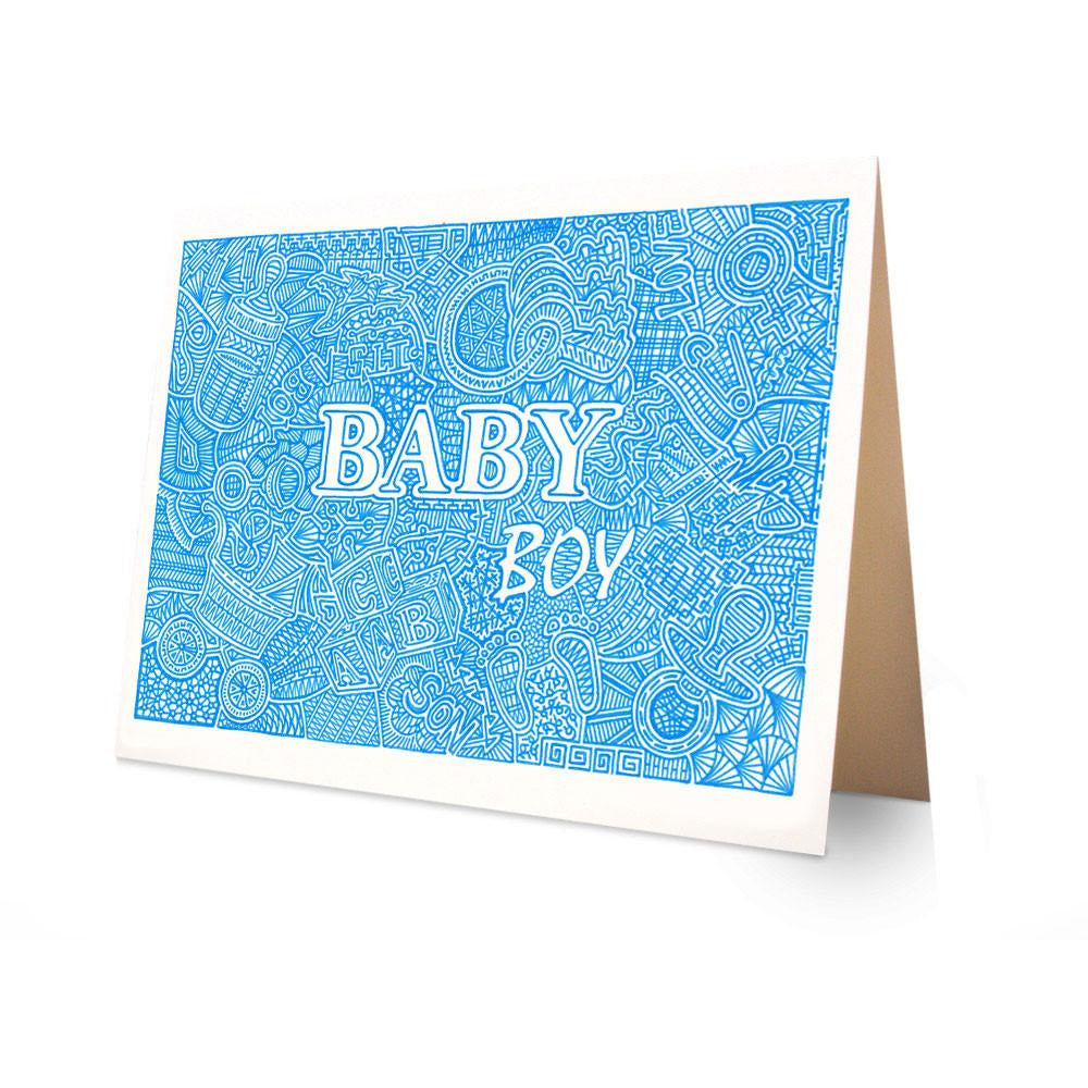 Greeting Card - Baby Boy-Greeting Cards-Viz Art Ink