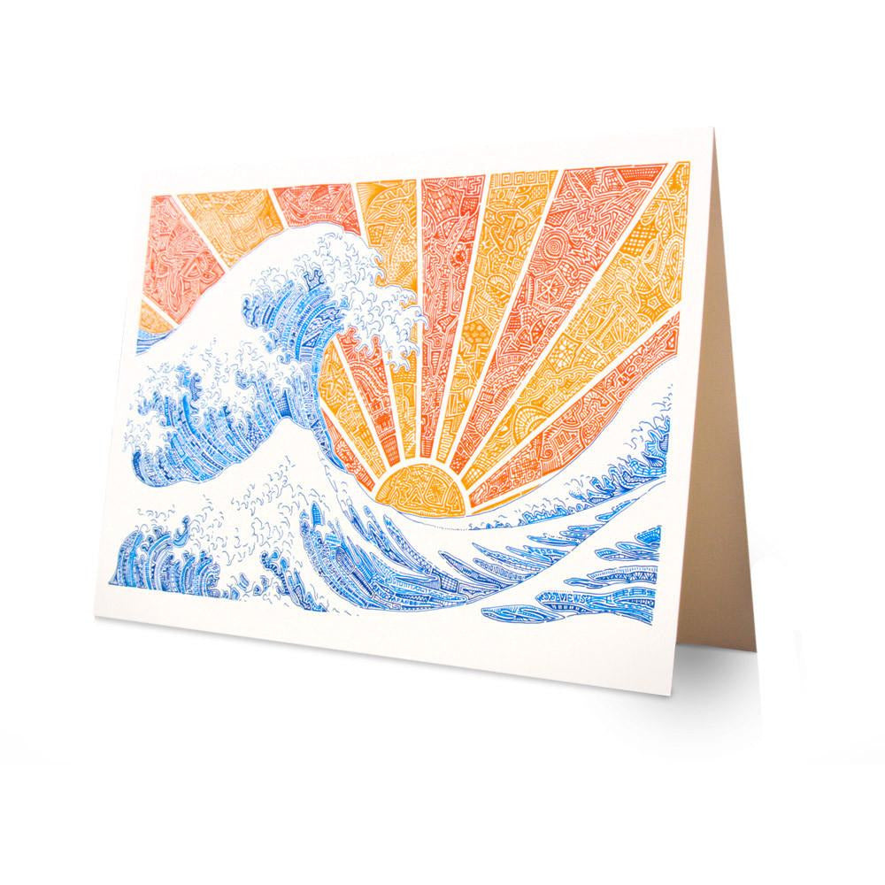 Greeting Card - Off California (Red/Orange)-Greeting Cards-Viz Art Ink